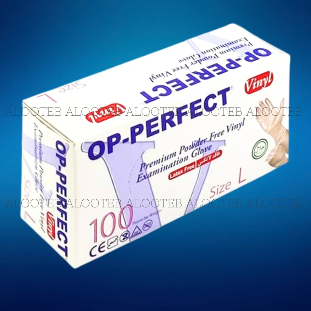 خرید دستکش وینیل بسته 100 عددی - فروشگاه الو طب